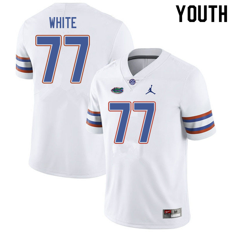 Jordan Brand Youth #77 Ethan White Florida Gators College Football Jerseys Sale-White - Click Image to Close